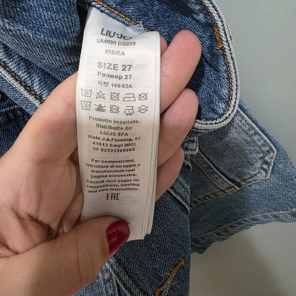 Liu Jo Milano Designer Jean Top & Skirt Set Women’s Size 6/27 Blue Denim - Picture 14 of 16